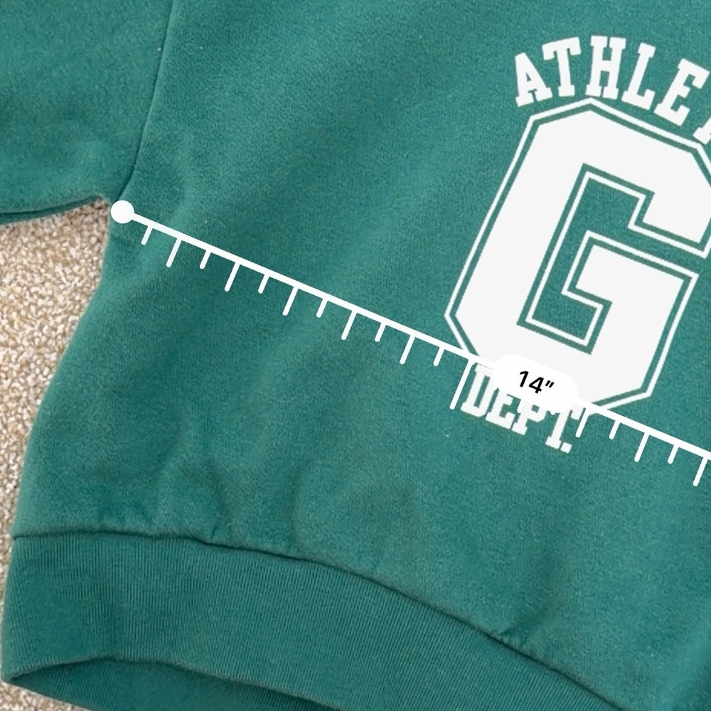 GAP Kids S 6-7 Green Athletic Dept Cropped Hoodie Sweatshirt - Picture 8 of 10